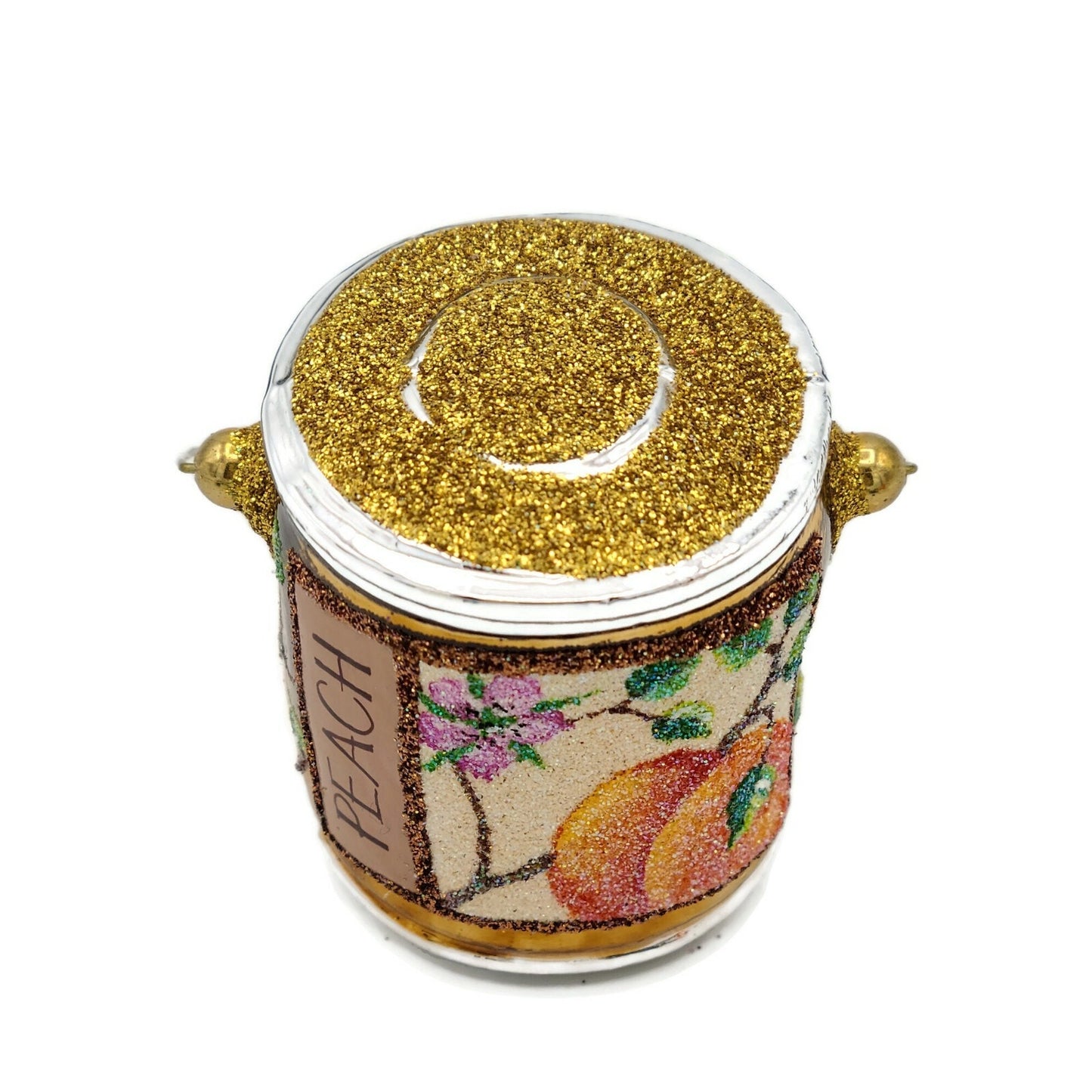 Patricia Breen Colourful Quarts Peach Vines Paint Can Art Christmas Ornament