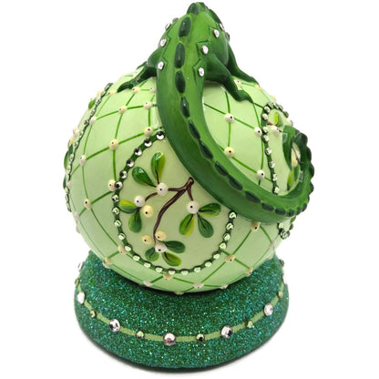 Patricia Breen Chameleon Cachette Mistletoe Floral Candy Container Christmas