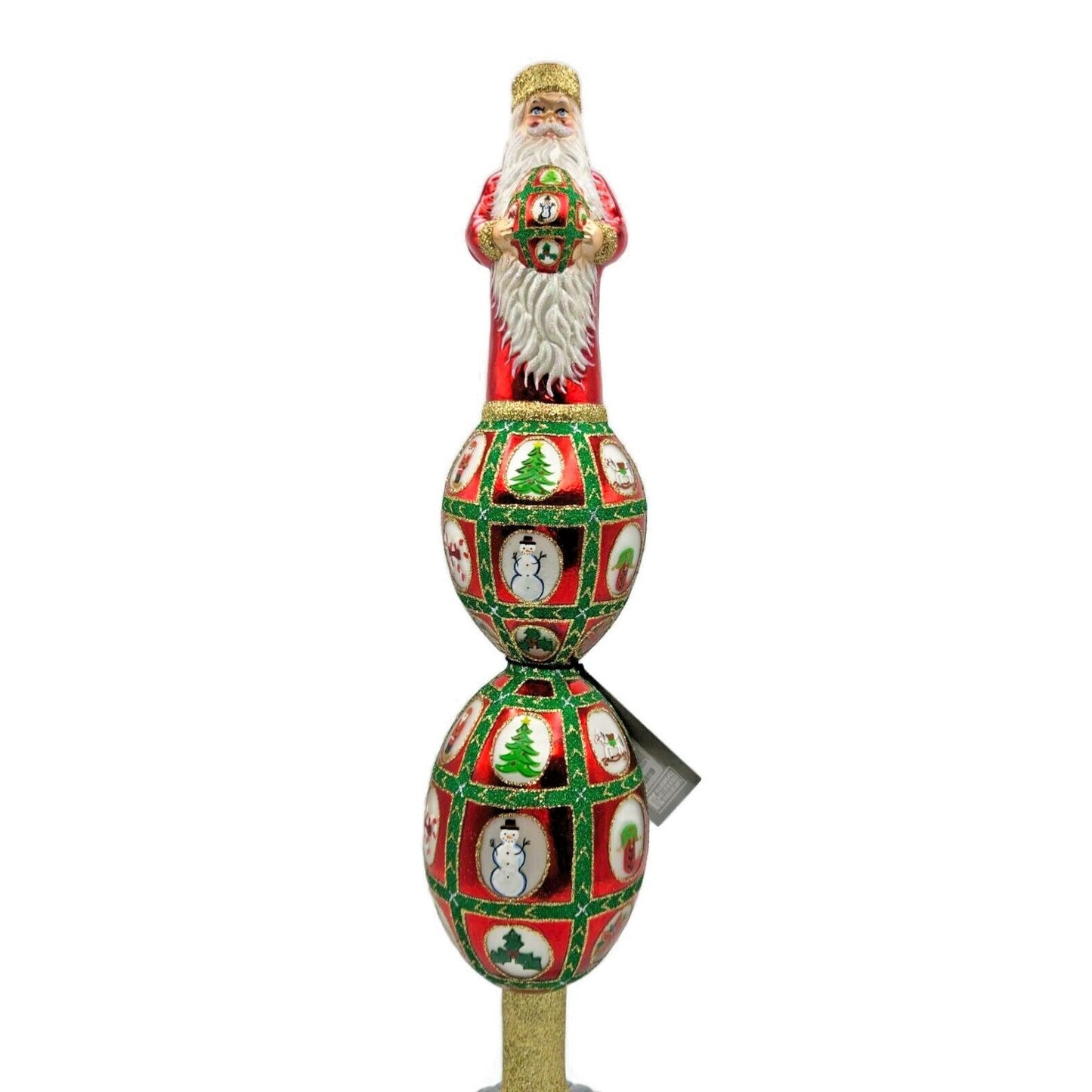 David Strand Faberge Santa Finial Noel Kurt Adler Christmas Tree Topper DS1189