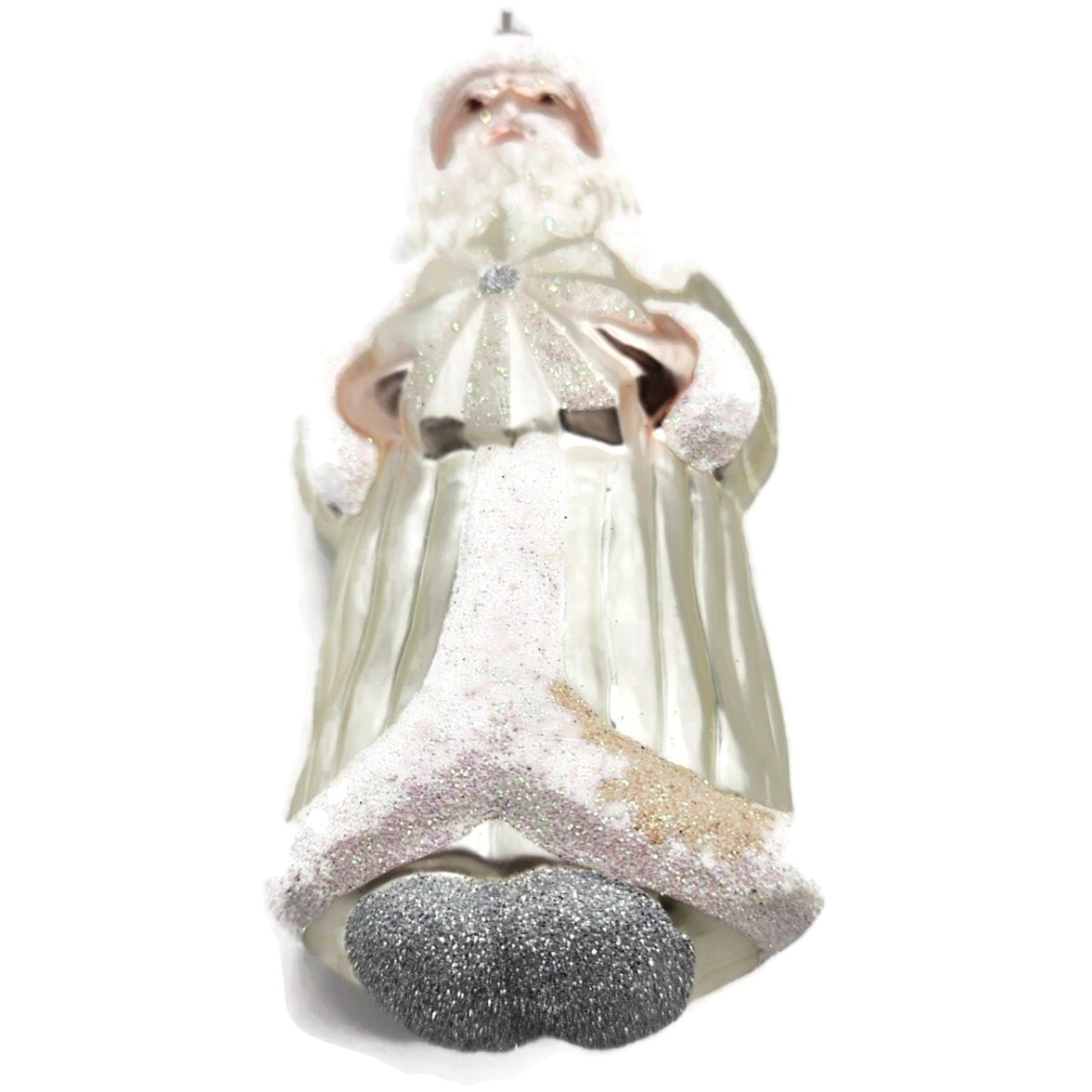 Patricia Breen Snowflake Santa Claus Pearl Glittered Christmas Tree Ornament