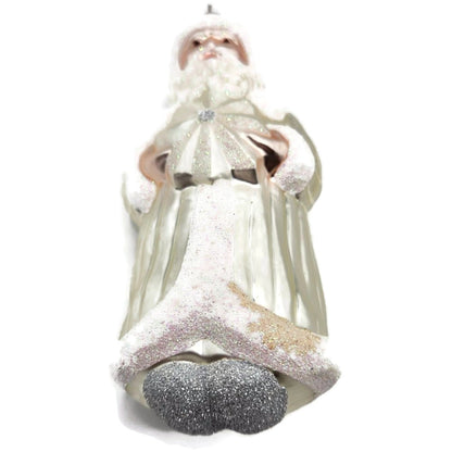 Patricia Breen Snowflake Santa Claus Pearl Glittered Christmas Tree Ornament