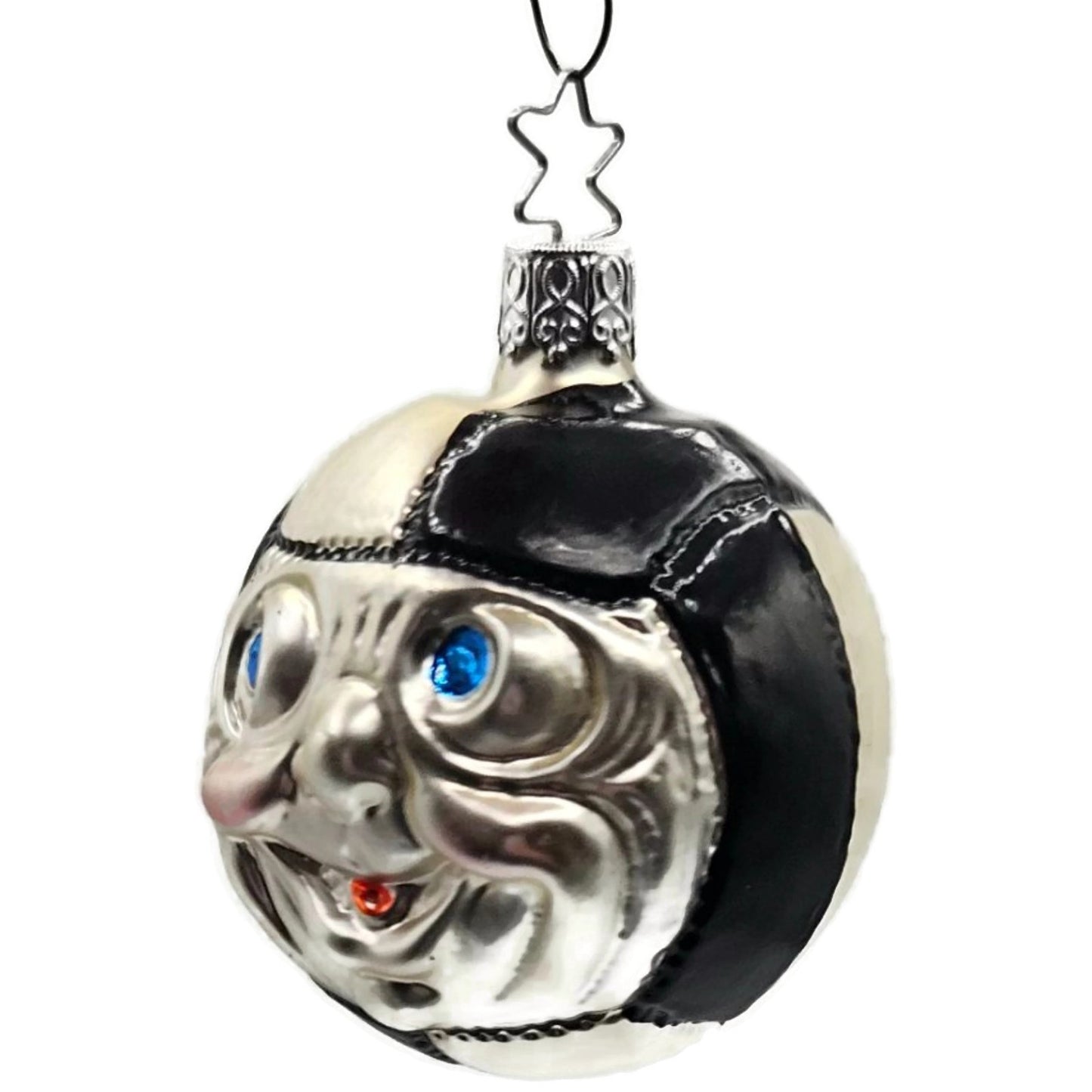 Soccer Football Face Sports Old World Christmas Tree Glass Ornament Inge Glas