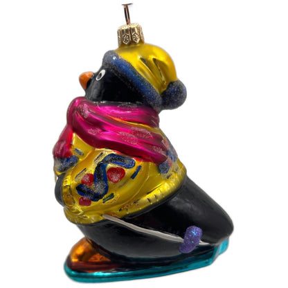 Christopher Radko Downhill Chilly Penguin Christmas Tree Ornament 98-218-0