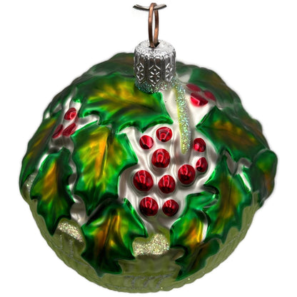 Patricia Breen Holly Basket Green Light Red Christmas Tree Ornament