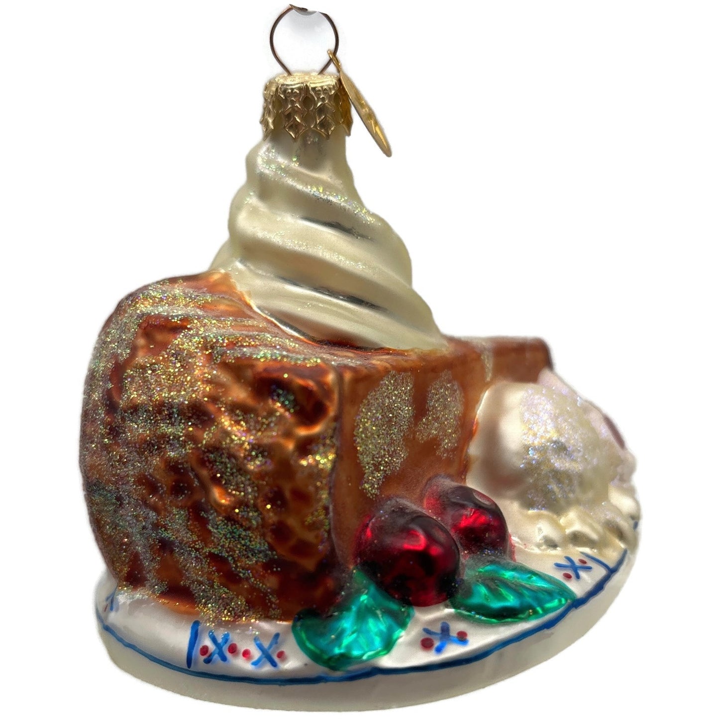 Christopher Radko Grandma's Pie Slice Whipped Cream Christmas Ornament 01-0731-0