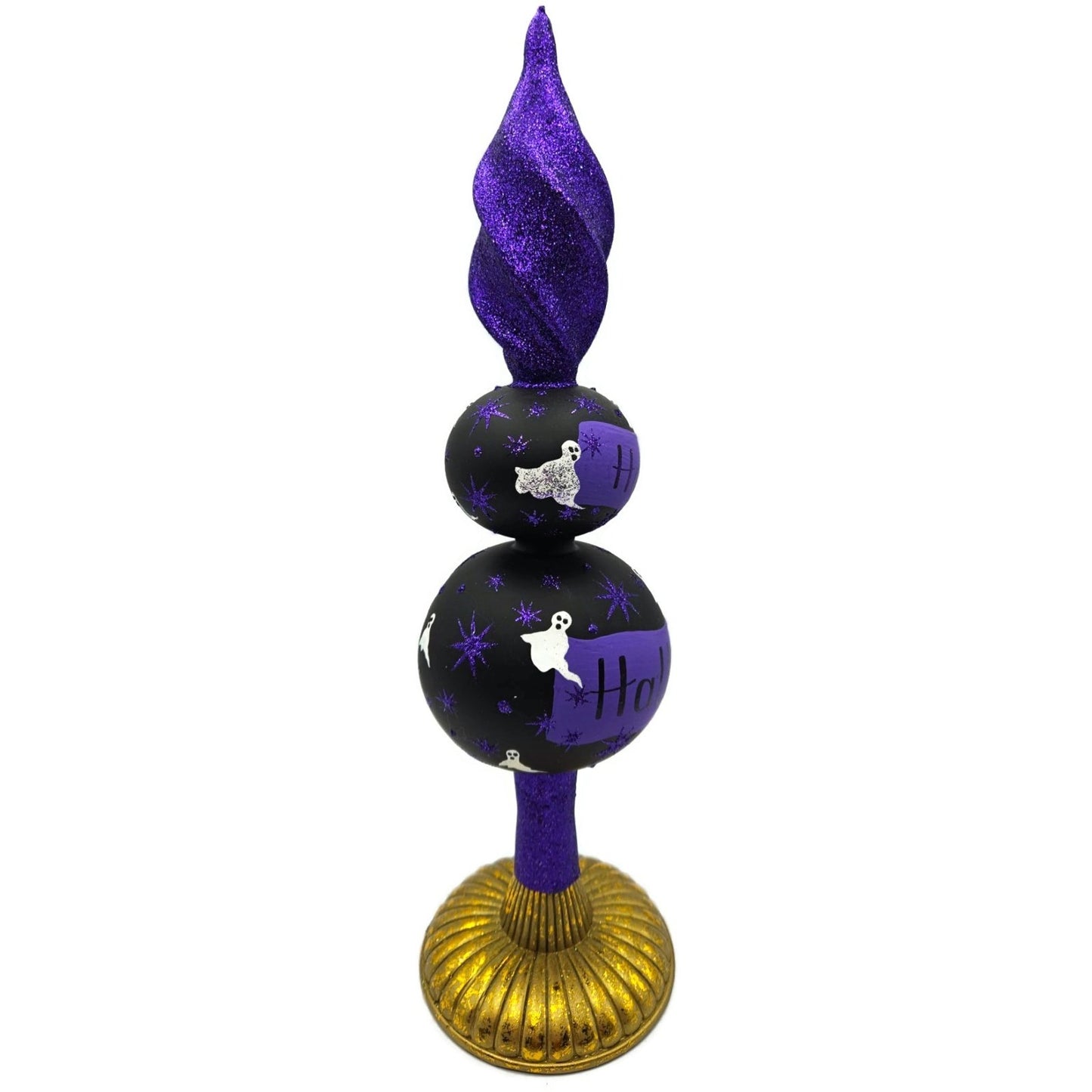 Patricia Breen Happy Halloween Purple Black Ghost Finial Tree Topper 9700AUC