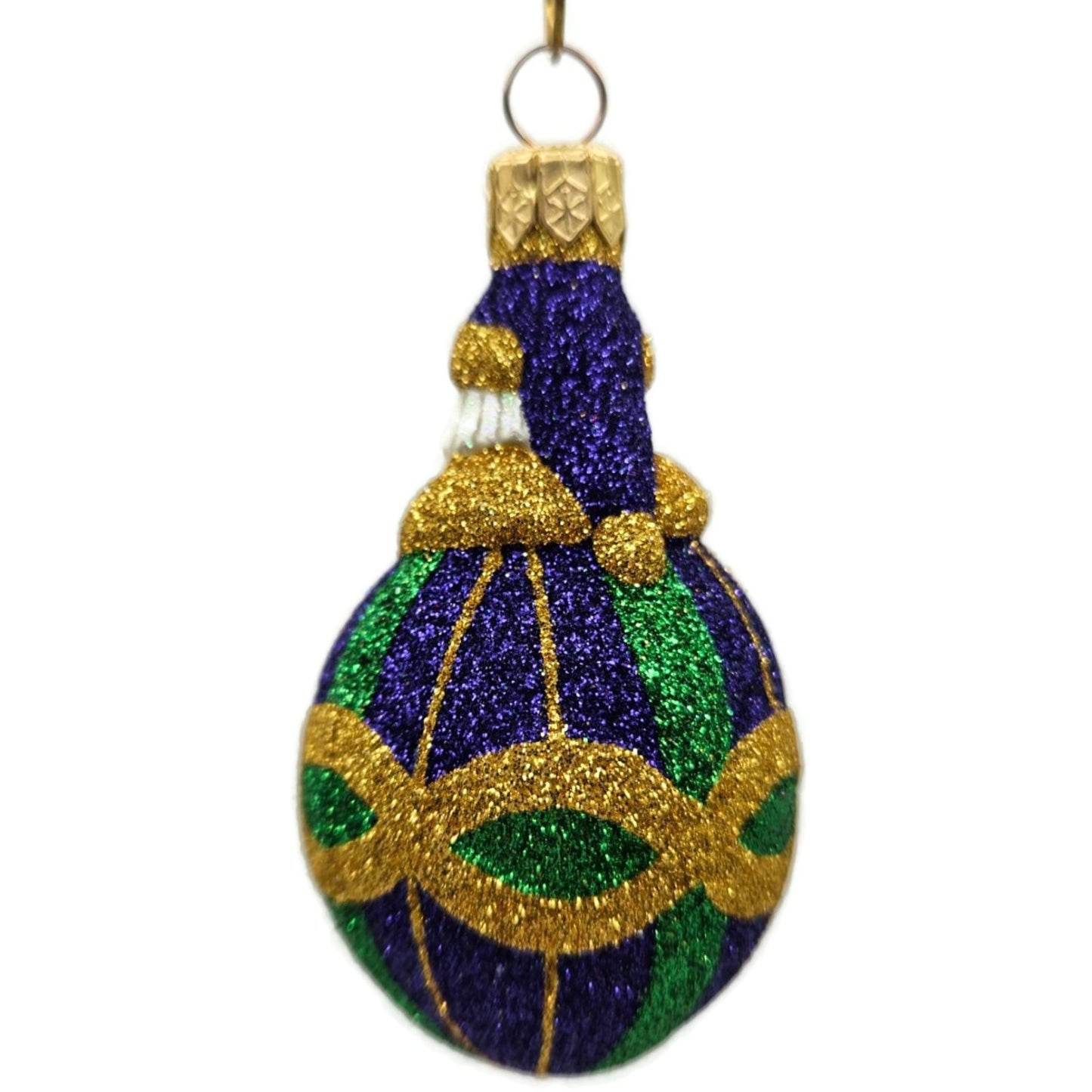 Patricia Breen Miniature Faberge Santa Claus Plaid Purple Christmas Ornament