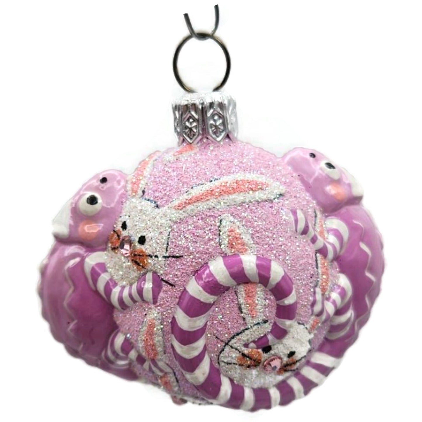 Patricia Breen For James Twice Bunnies Pink Chameleon Easter Christmas Ornament