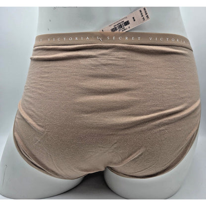 Victorias Secret Panties Underwear Medium High Leg Brief Beige Cotton Women