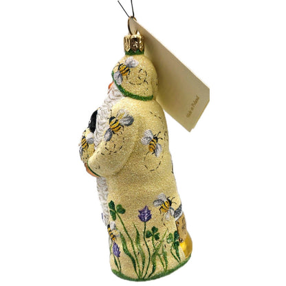 Patricia Breen Santa With Chameleon Colourful Bees Clover Honey Spring Ornament