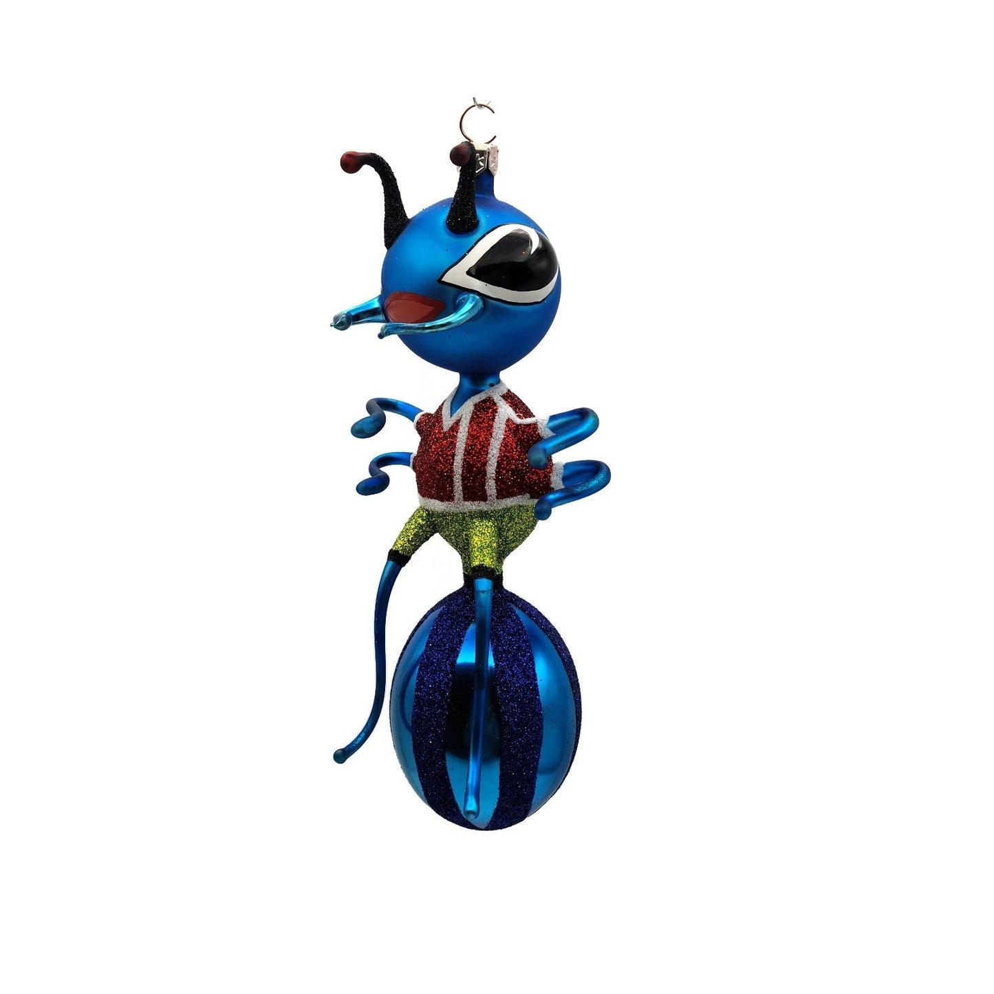 Slavic Treasures Gentlemen Ant Blue Stripe Insect Christmas Ornament 98-111-C-FB
