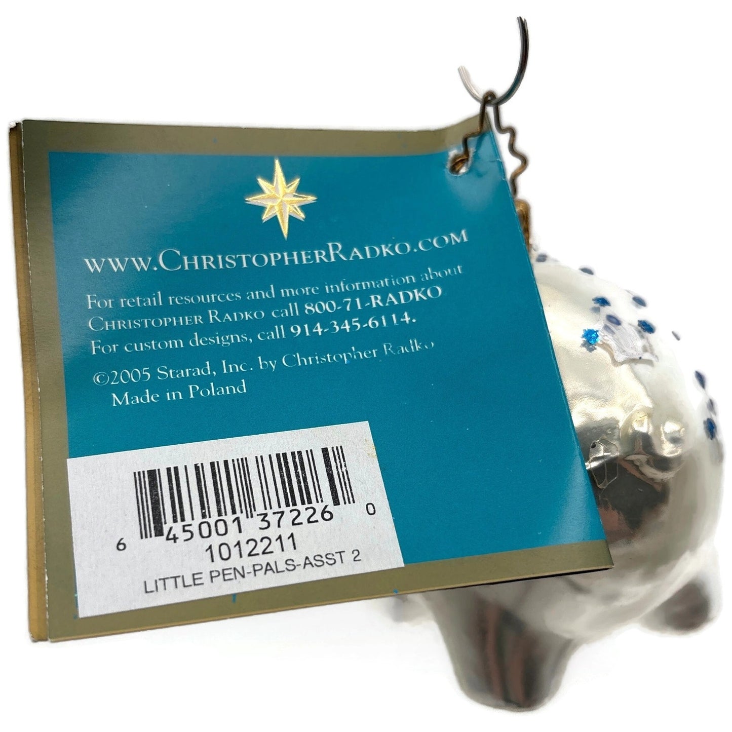 Christopher Radko Little Pen Pals Pig Pink Prince Pet Christmas Ornament 1012211