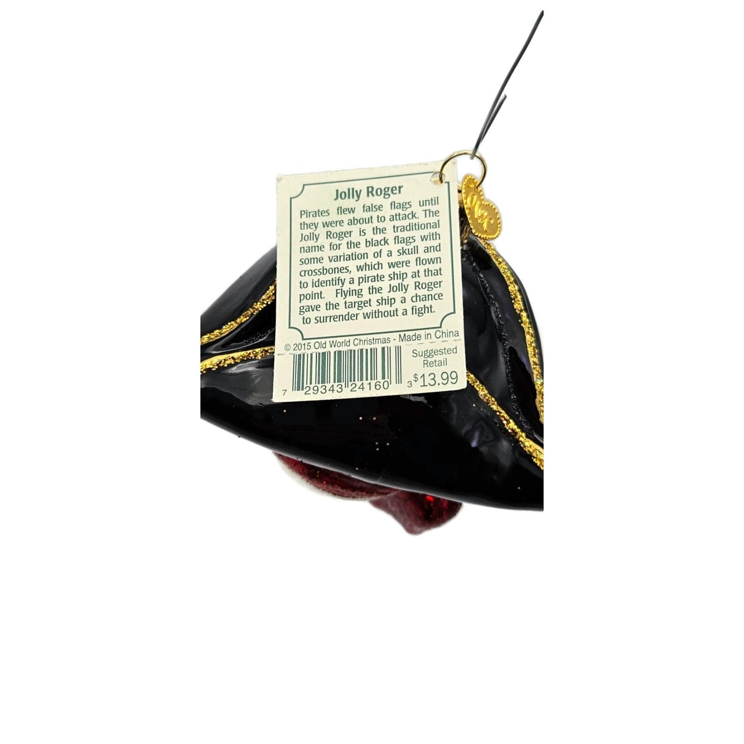 Old World Christmas Jolly Roger Pirate Skull Halloween Christmas Ornament OWC