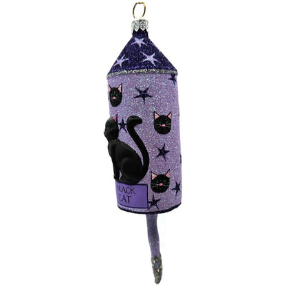 Patricia Breen Halloween Blastoff Violet Stars Black Cat Christmas Ornament 2228