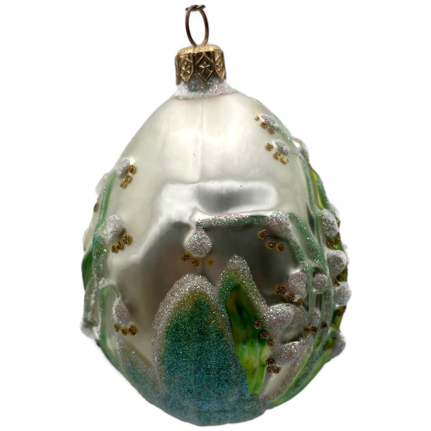 Patricia Breen Lily of the Valley Floral Glass Easter Christmas Ornament 9600AIC