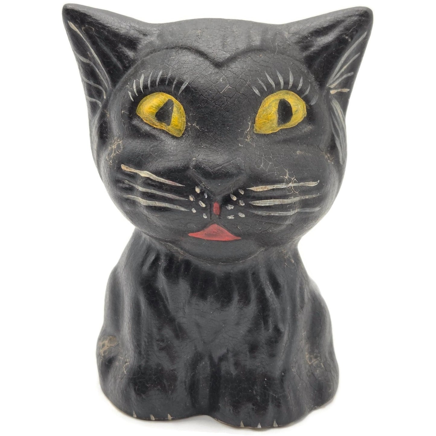 Vaillancourt Black Halloween Cat Chalkware Art Animal Fall Autumn Figurine 1998