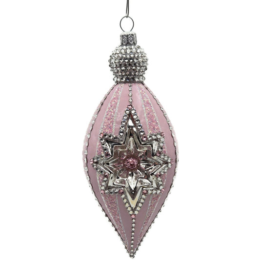 Patricia Breen Midnight Clear Reflector Pink White Christmas Ornament CATZ Rare