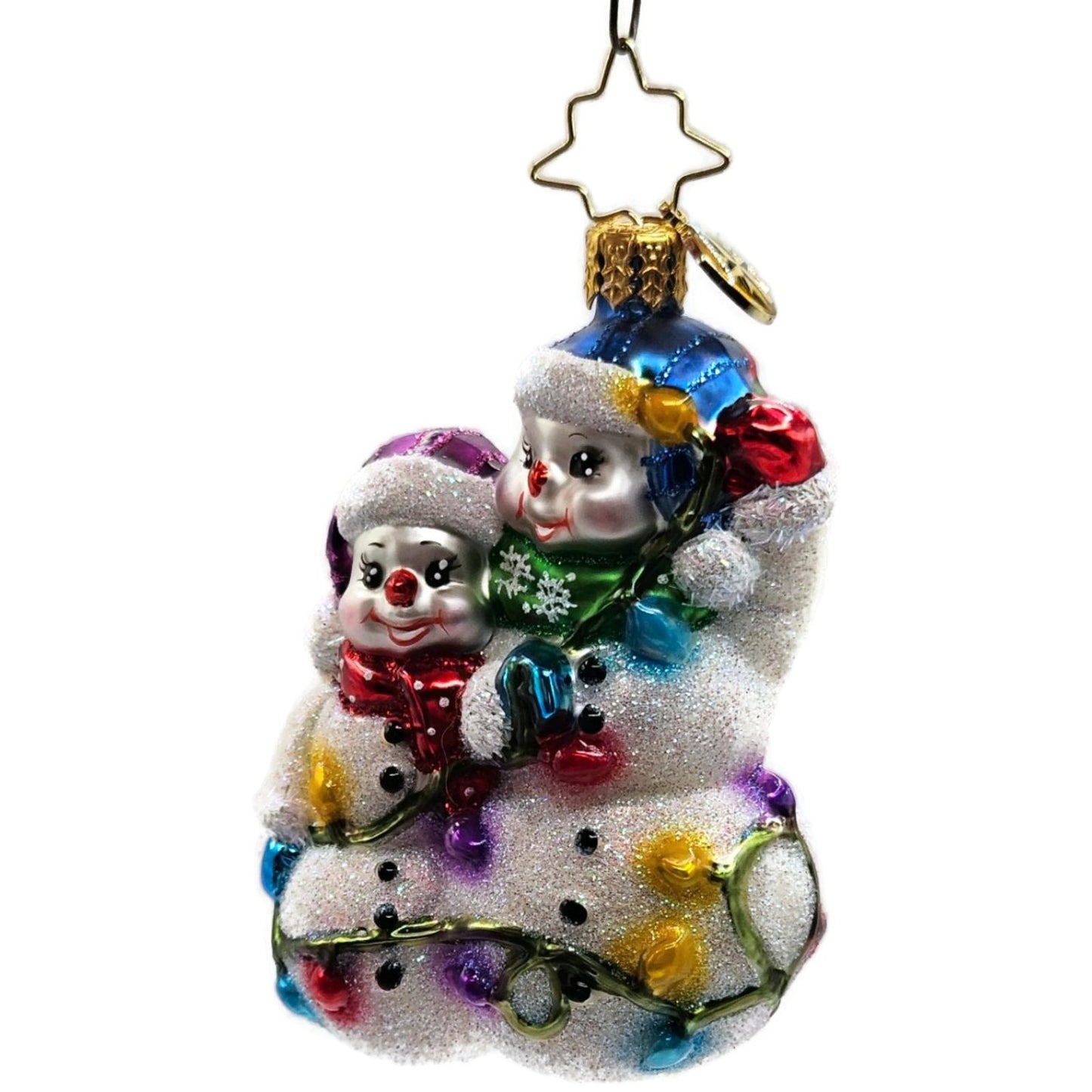 Christopher Radko Snowmen Glowmen Glittered Christmas Tree Ornament 1017212