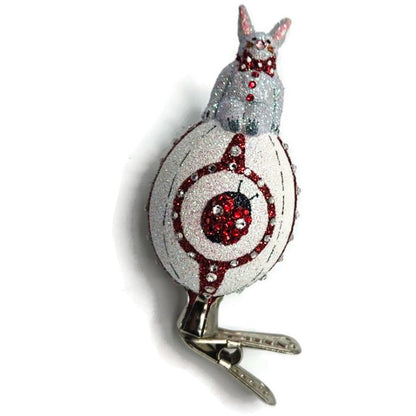 Patricia Breen Sitting Pretty Ladybugs White Red Clip On Easter Holiday Ornament