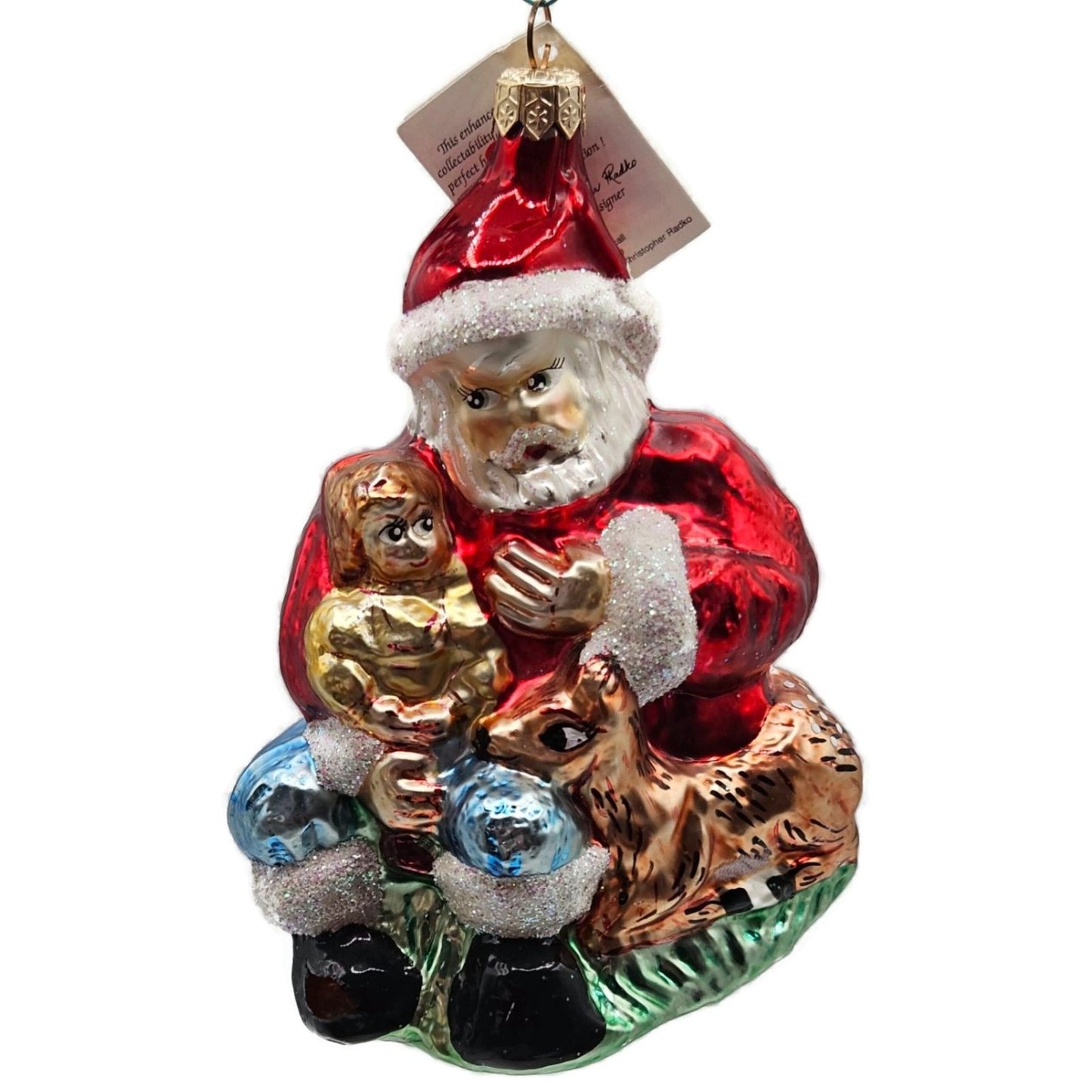 Christopher Radko Story Time Santa Claus Reindeer Christmas Ornament 95-0220