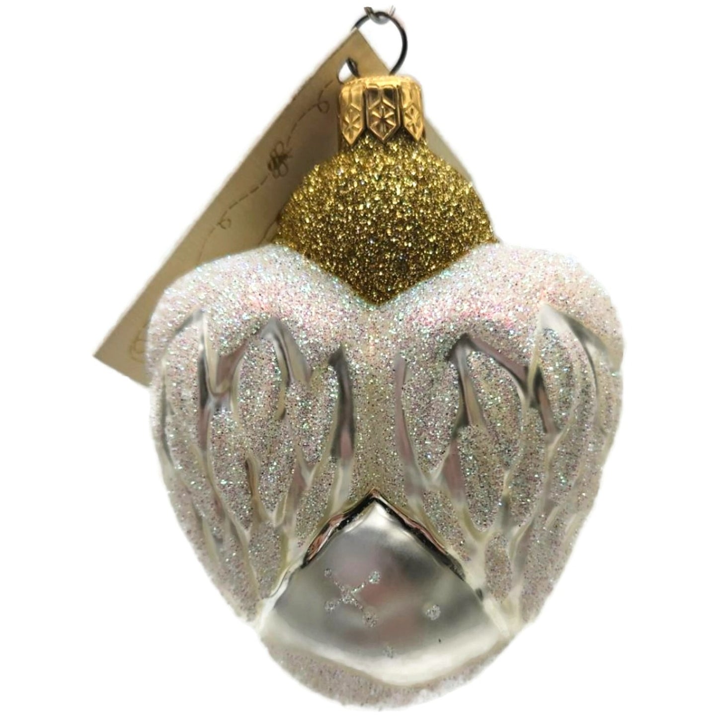 Patricia Breen Angel For Catlin Gold Pearl White Glitter Christmas Tree Ornament