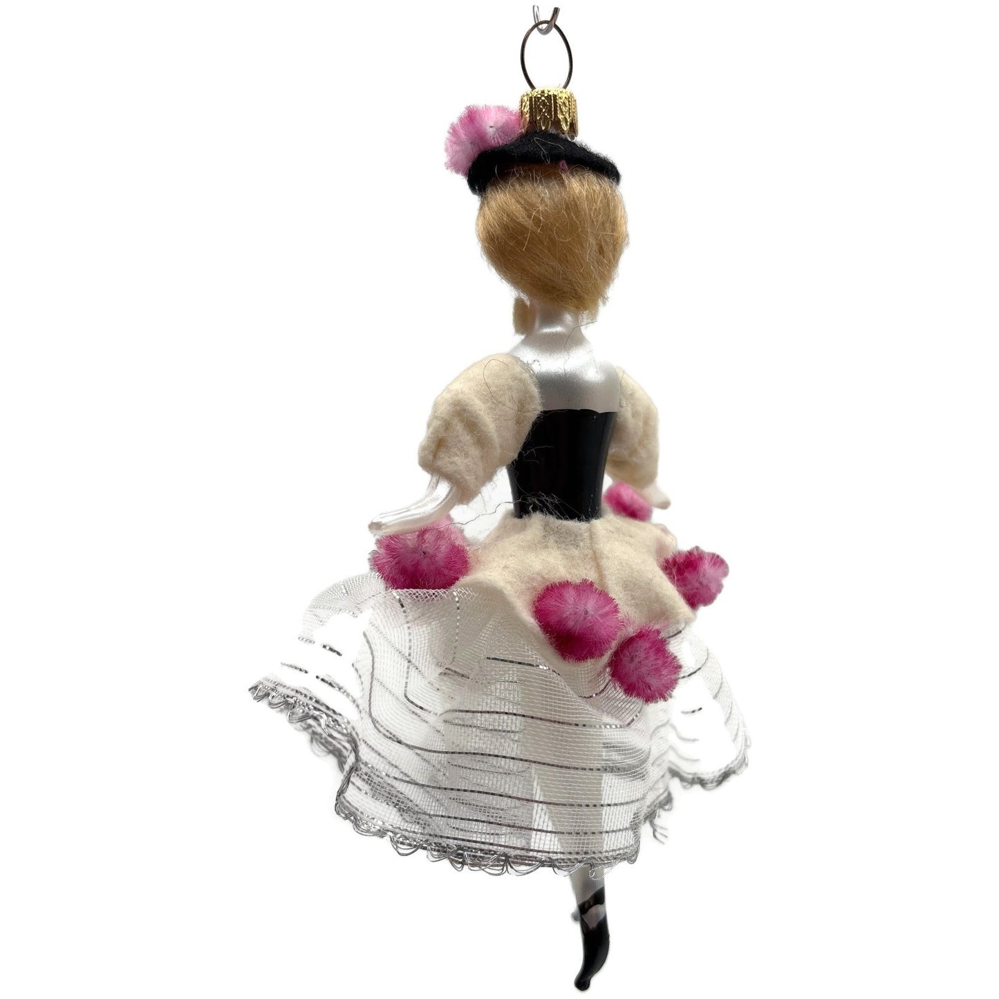 De Carlini Elegant Lady Southern Belle Italian Glass Christmas Ornament