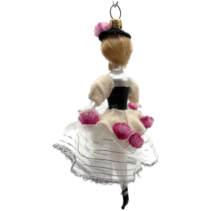 De Carlini Elegant Lady Southern Belle Italian Glass Christmas Ornament
