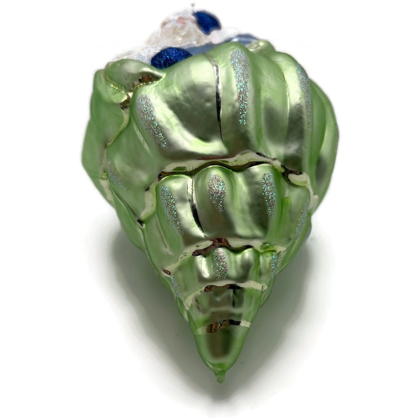 Patricia Breen Coastal Santa Green Seashell Summer Aquatic Christmas Ornament