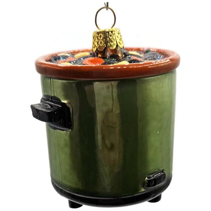 Crock Pot Slow Cooker Kitchen Ornament Cody Foster Glass Christmas Decoration