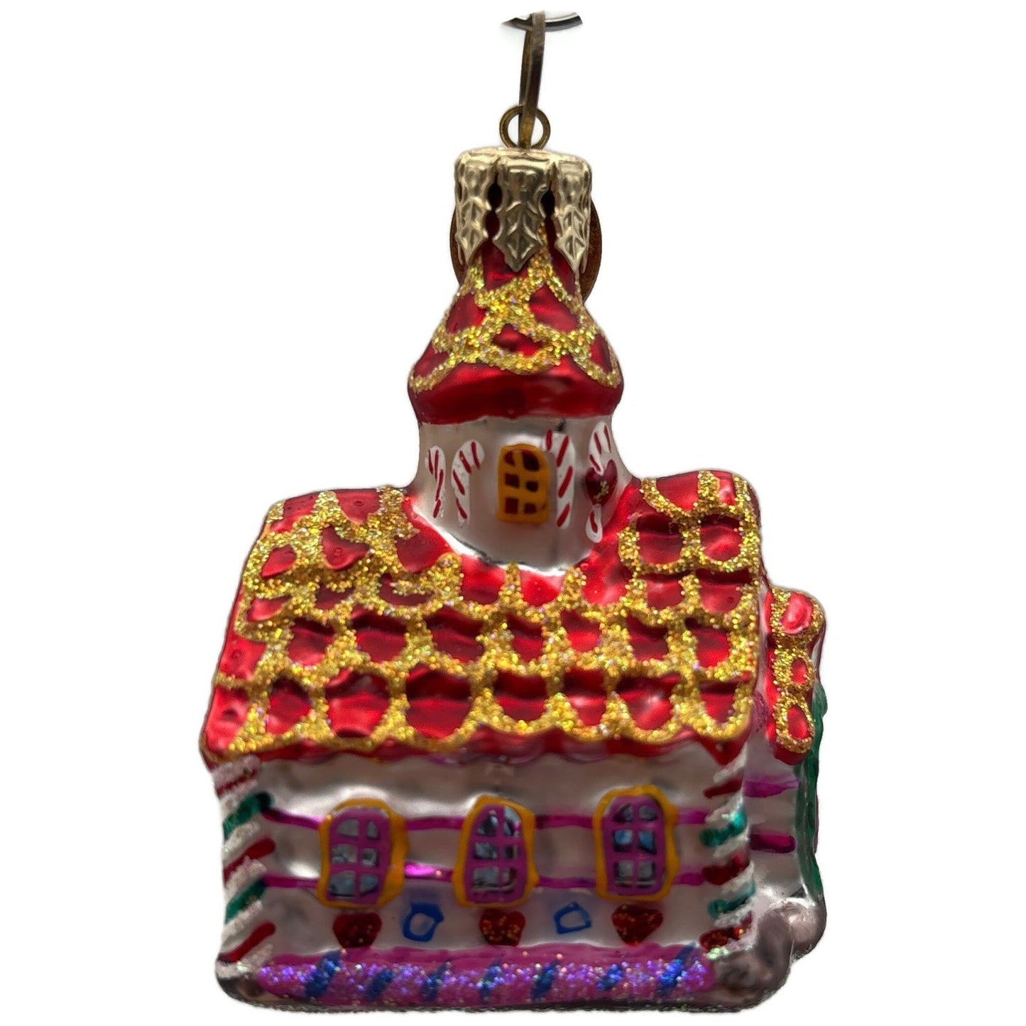 Christopher Radko Gingerbread Chapel Micro Gem Christmas Tree Ornament 01-0798-0