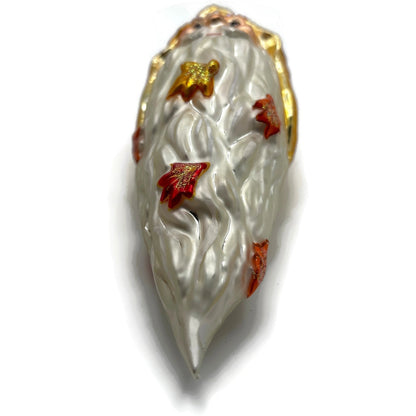 Christopher Radko Santa Cicle Glass Head Fall Leaves Christmas Ornament 997120