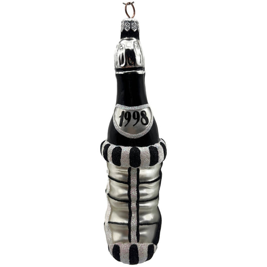 Patricia Breen Festive Stocking Black Silver Striped Christmas Tree Ornament NM