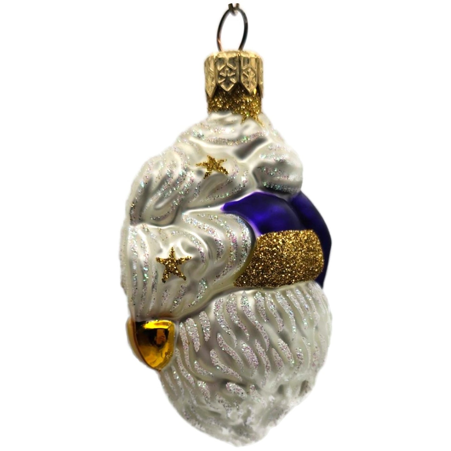 Patricia Breen Miniature Merry Olde Elf Purple Santa Stars Christmas Ornament