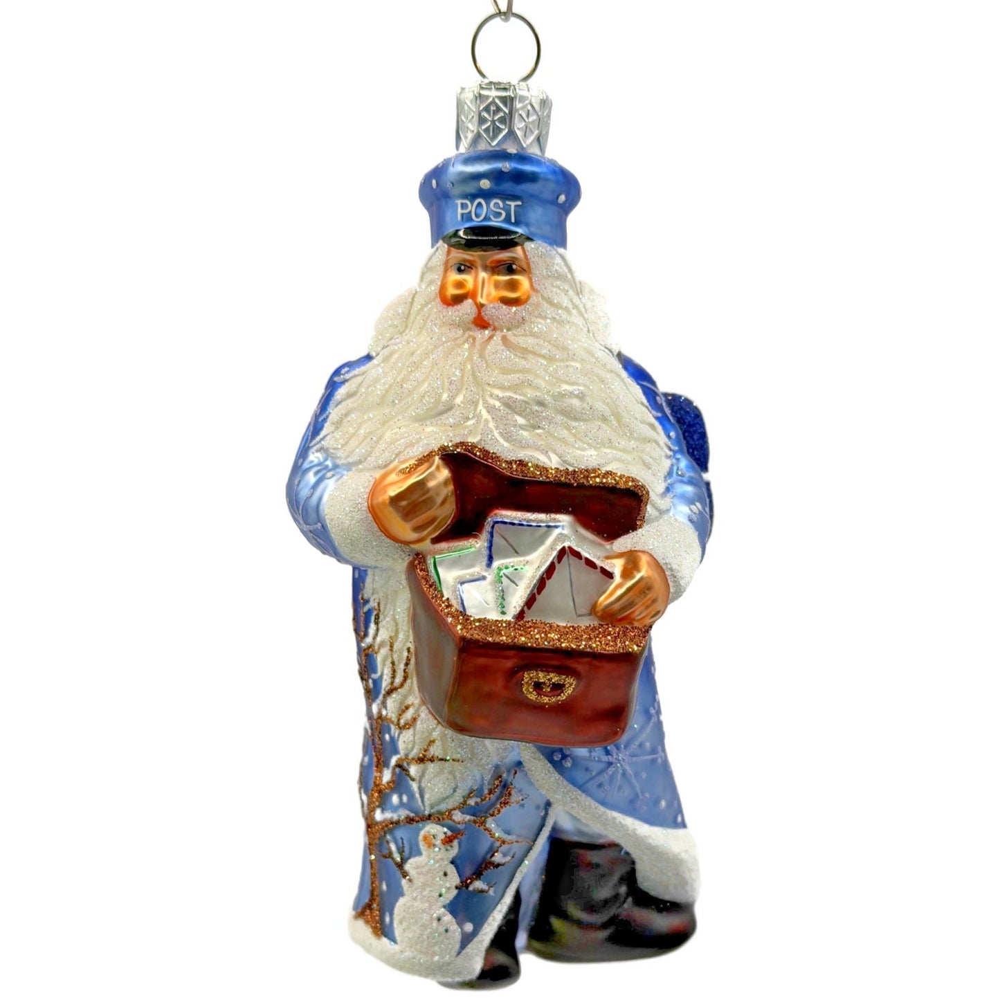 Patricia Breen Postal Santa Mailman Snowflakes Snowman Christmas Ornament 2388
