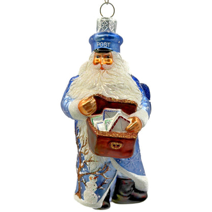 Patricia Breen Postal Santa Mailman Snowflakes Snowman Christmas Ornament 2388