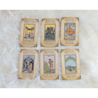 Tarot Deck with Keywords 78 Cards Rider Waite Style Matte Finish Antique Style