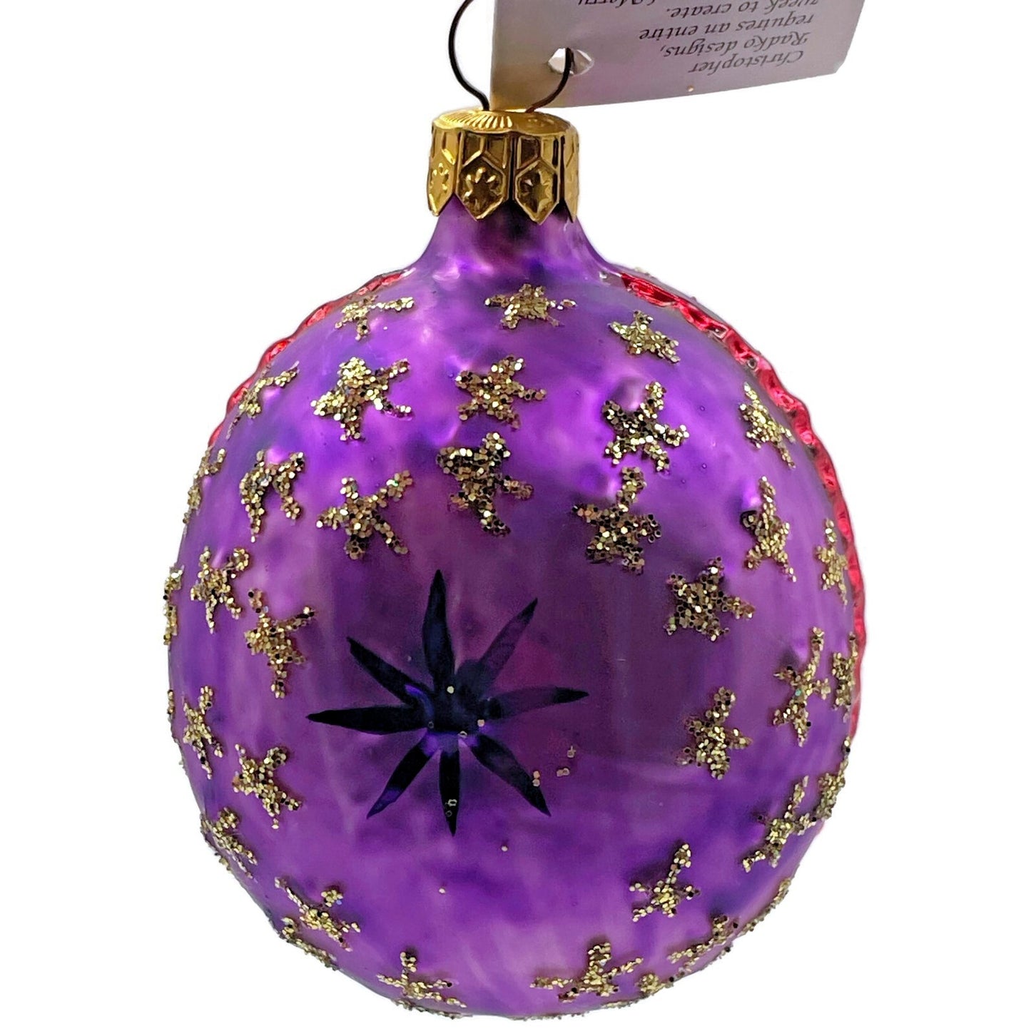 Christopher Radko Lil Miss Angel Purple Gold Stars Christmas Tree Ornament 1997