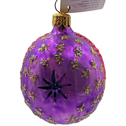 Christopher Radko Lil Miss Angel Purple Gold Stars Christmas Tree Ornament 1997