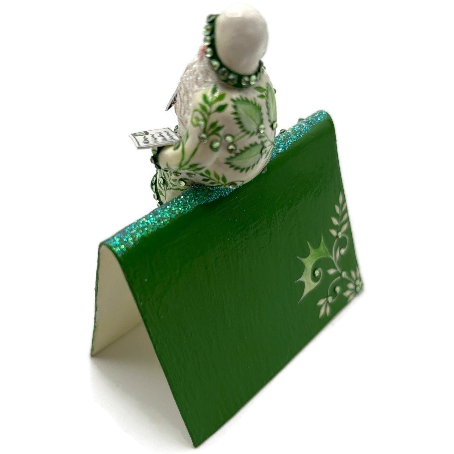 Patricia Breen Joycean Claus Chinoiserie Green Free Standing Christmas Ornament