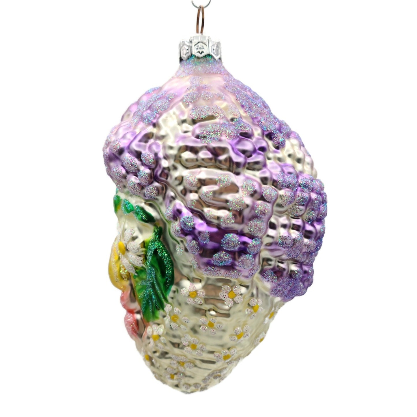 Patricia Breen Arcimbaldi Santa Purple White Flowers Spring Christmas Ornament