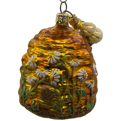 Patricia Breen Devonshire Beeskep Bee Beehive Flower Spring 2 Part Ornament 2221