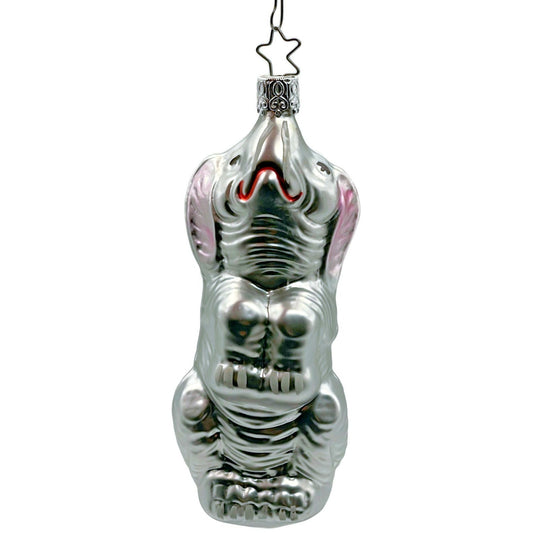 Jumbo Elephant Circus Inge Glass Ornament Silver Old World Christmas Tree German