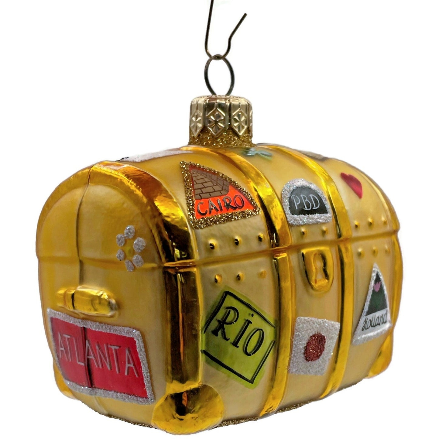Patricia Breen Bon Voyage Gold Atlanta Cairo Rio Travel Christmas Ornament 9903