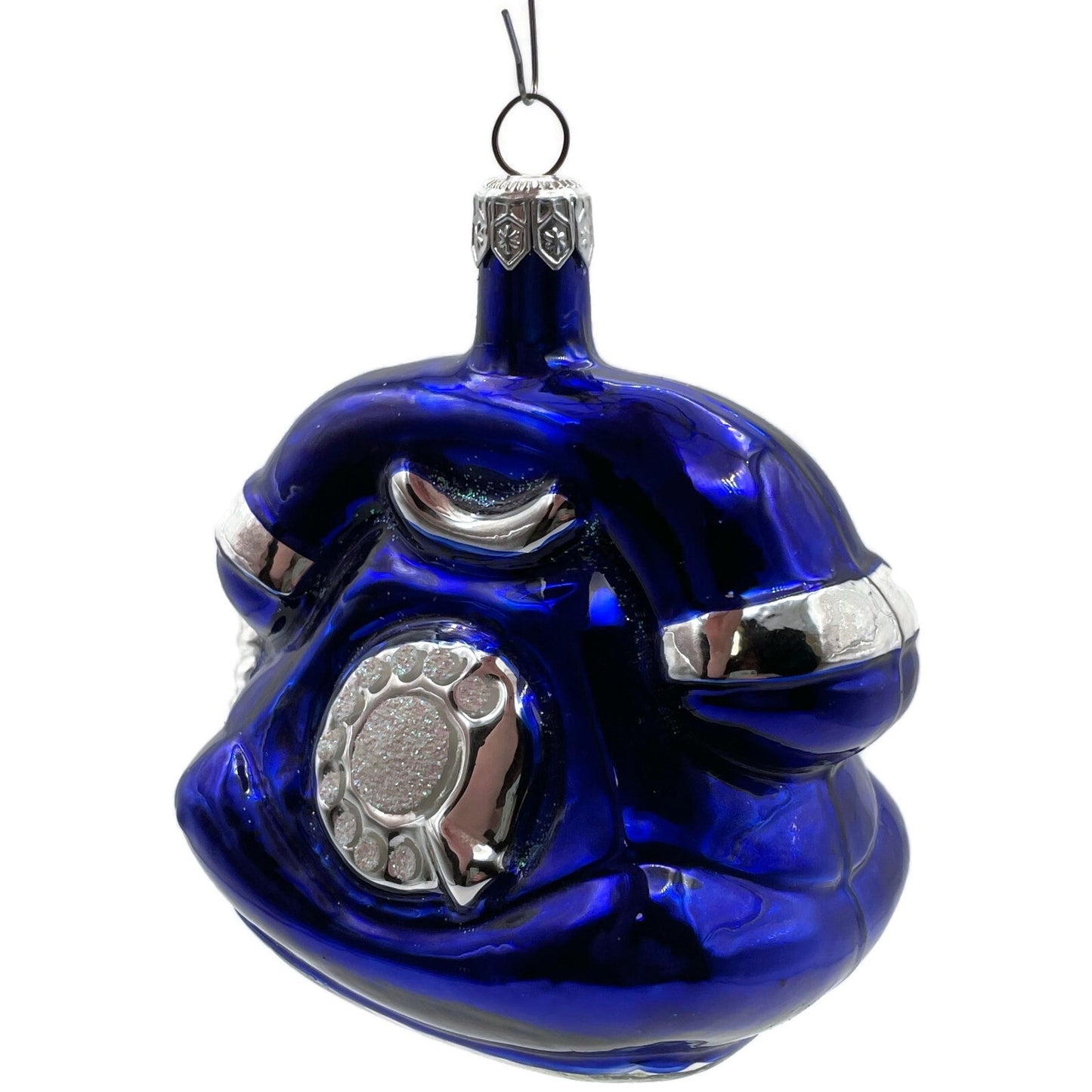 Patricia Breen Fine Phone Cobalt Blue Silver Shiny Christmas Ornament TCS 9439