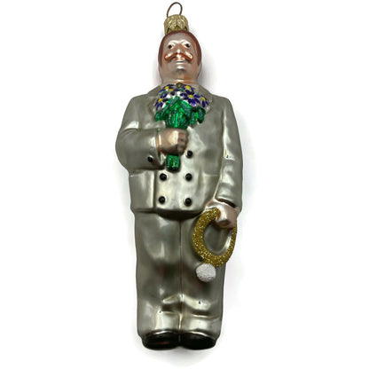 Patricia Breen Smitten Groom Blue Flowers Wedding Christmas Tree Ornament VTG