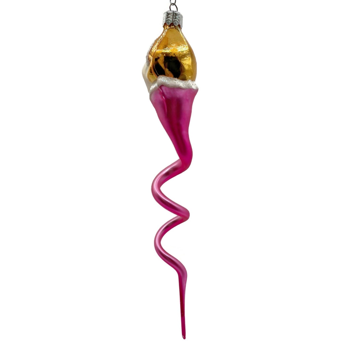 Christopher Radko Clown Snake Pink Gold Jester Spiral Twist Christmas Ornament
