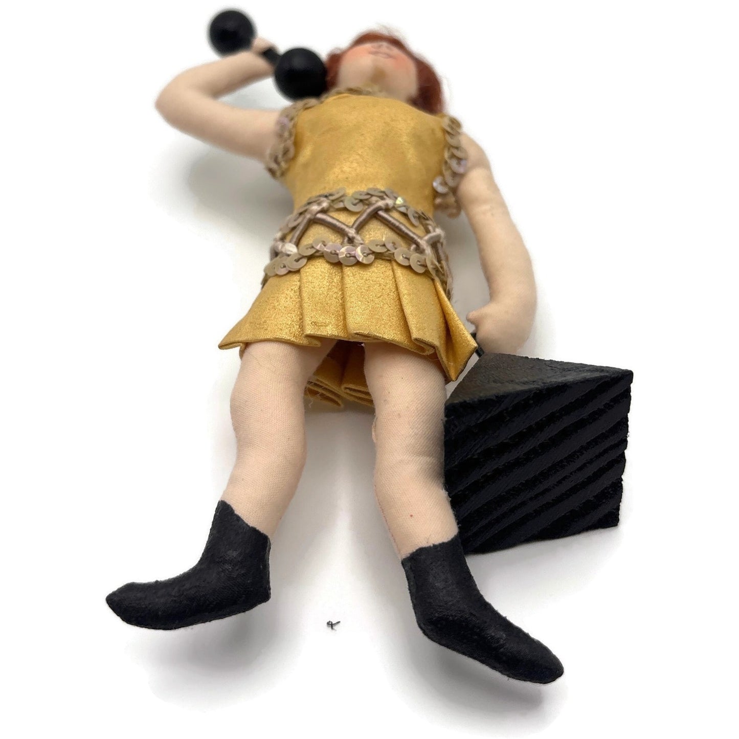 Gladys Boalt Circus Female Weight Lifter Handmade Fabric Christmas Tree Ornament