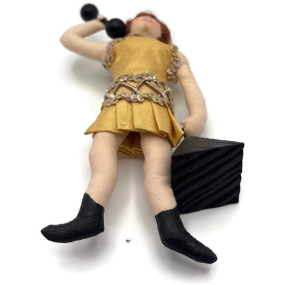 Gladys Boalt Circus Female Weight Lifter Handmade Fabric Christmas Tree Ornament