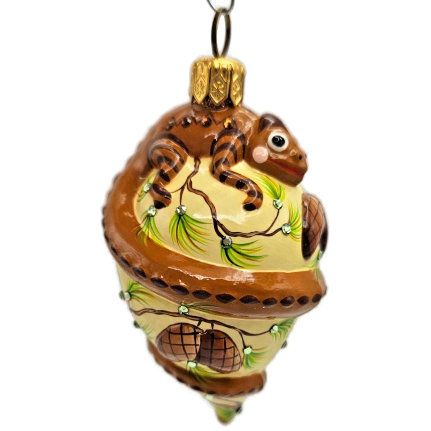 Patricia Breen Topping Chameleon Pine Fall Pine Cones Christmas Tree Ornament