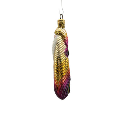 Patricia Breen Peacock Icicle Fuchsia Gold Santa Claus Christmas Tree Ornament